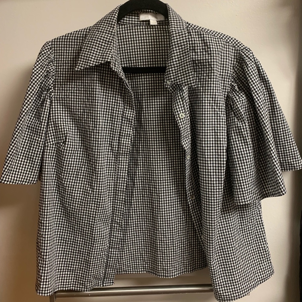Black & White Gingham Button-Down
